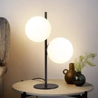 Lampy stojące - NETTLIFE Lampa Stołowa Czarna Lampka Nocna Salon E27 Nowoczesny Design Szkło Przemysłowe Vintage Metal 2 Żarówki - miniaturka - grafika 1