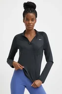 Bluzy damskie - Reebok bluza do biegania kolor czarny gładka 100075413 - miniaturka - grafika 1