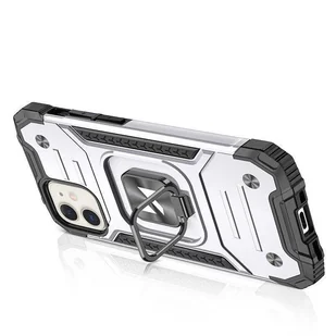 Wozinsky Ring Armor etui iPhone 14 pancerny pokrowiec uchwyt magnetyczny ring srebrne - Etui i futerały do telefonów - miniaturka - grafika 3