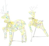 Ozdoby bożonarodzeniowe - vidaXL LED Renifery z 40 diodami LED 2 pcs Ciepła biel PET - miniaturka - grafika 1