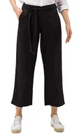 Spodnie damskie - BRAX Damskie spodnie w stylu Maine S skrócone lniane spodnie, czarny, 38W / 30L - miniaturka - grafika 1
