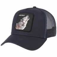 Czapki i chusty sportowe męskie - Czapka Lone Wolf Trucker by Goorin Bros., ciemnoniebieski, One Size - miniaturka - grafika 1