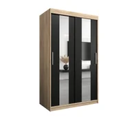 Szafy - Szafa przesuwna Garderoba POLE 120 gł. 62 sonoma/czarny - miniaturka - grafika 1
