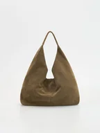 Torebki damskie - Reserved - Zamszowa torebka hobo - brązowy - miniaturka - grafika 1