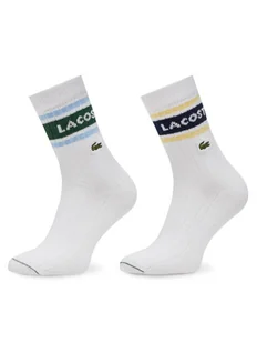 Lacoste Zestaw 2 par wysokich skarpet unisex RA9304 Biały - Skarpetki damskie - miniaturka - grafika 1