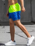 Kąpielówki męskie - Spodenki Plażowe Żółto-Niebieskie Recea - Xxl - miniaturka - grafika 1