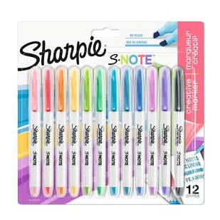Sharpie Zakreślacz S-note Mix kolorów 12 szt 2138233 2138233 - Zakreślacze - miniaturka - grafika 1
