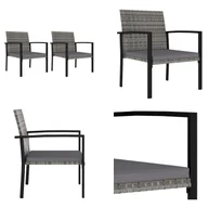 Krzesła - vidaXL Krzesła ogrodowe do jadalni 2 szt. Poly Rattan Grey - Krzesło do jadalni - Krzesła do jadalni - Krzesło ogrodowe - Krzesła ogrodowe - miniaturka - grafika 1