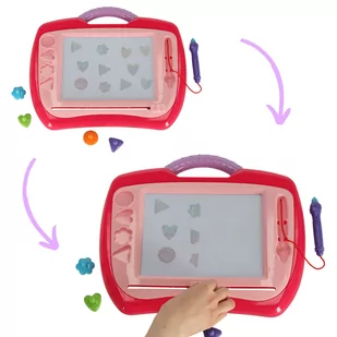 Tablica magnetyczna tablet do rysowania znikopis stempelki różowy XL - Tablice dla dzieci - miniaturka - grafika 2