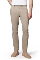 Spodnie męskie - Spodnie Chino Męskie Bawełniane Jasnobeżowe Slim Fit Próchnik PM2 W30/L32 - miniaturka - grafika 1
