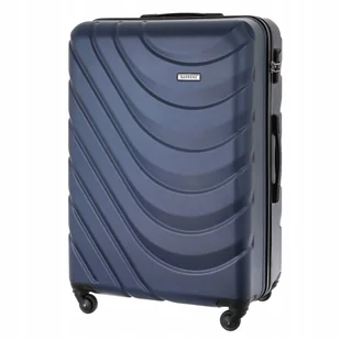 TORBA Podróżna DUŻA WALIZKA Bagaż REJESTROWANY twarda POJEMNA big SUITCASE granatowa - Walizki - miniaturka - grafika 1