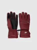 Rękawice narciarskie - 4F Rękawiczki narciarskie Thinsulate damskie - czerwone XL - miniaturka - grafika 1