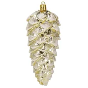 Bombki - Zawieszki świąteczne szyszki 6 szt. ozdoby choinkowe 14 cm bombki złoty brokat - miniaturka - grafika 1