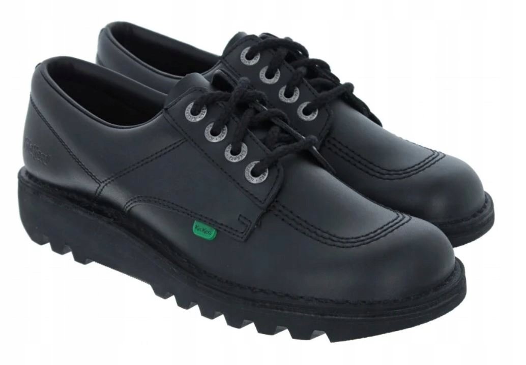 KICKERS PÓŁBUTY DAMSKIE CZARNE SKÓRZANE SZNUROWANE 41 J_B