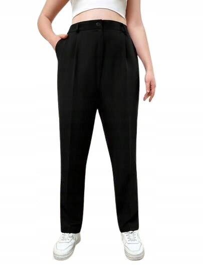 SHEIN CZARNE ELEGANCKIE SPODNIE CYGARETKI WYSOKI STAN XL 1_A