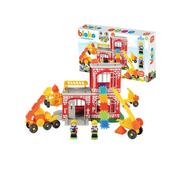 Klocki - Mochtoys Lumarko Klocki Jeżyki Pin Bricks Straż Pożarna W Kartonie 100 El. + 2 Figurki! 12208 Lek - miniaturka - grafika 1