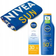 Kremy do twarzy - Nivea Sun Krem do twarzy z filtrem SPF30 Balsam przeciwsłoneczny +Ręcznik - miniaturka - grafika 1