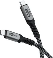 Kable USB - Kabel USB-C™ z tekstylną osłoną, USB4™, 240 W, 40 Gbit/s, Power Delivery, 1,5 m - Długość kabla 1.5 m - miniaturka - grafika 1