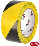 Taśmy klejące - Taśma ostrzegawcza żółto-czarna 50mm x 33m REIS samoprzylepna TASO-WRG YB - miniaturka - grafika 1