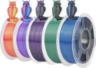 Filamenty i akcesoria do drukarek 3D - Filament do drukarek 3D JAYO Rainbow, opcje dwukolorowe, średnica 1,75 mm, SILKDC Mix-5 5 rolek - miniaturka - grafika 1