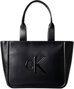 Calvin Klein Damska torba podwyższona CK MEDIUM TOTE LV04F3218G, czarna (czarna), jeden rozmiar, czarny (czarny), Rozmiar Uniwersalny - Torebki damskie - miniaturka - grafika 1
