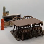 Domki dla lalek - Mebelki do domku dla lalek / myszek - Zestaw Jadalnia - miniaturka - grafika 1