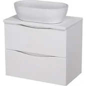 Szafki łazienkowe - Szafka łazienkowa wisząca ONDA 60 cm biała z umywalką Gante - miniaturka - grafika 1