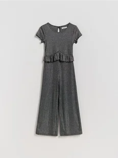 Reserved - Kombinezon z metaliczną nitką - ciemnoszary - Sukienki i spódniczki dla dziewczynek - miniaturka - grafika 1