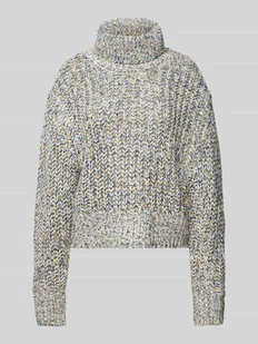 Sweter z dzianiny z prążkowanymi wykończeniami model ‘BETHY’ - Swetry damskie - miniaturka - grafika 1
