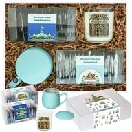 Zestawy upominkowe - Gotowy zestaw prezentowy „Christmas Box” kawy aromatyzowane herbaty PREMIUM kubek zaparzacz świeca sojowa prezent upominek pod choinkę na święta mik.. - miniaturka - grafika 1