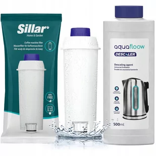 Filtr wody Sillar do ekspresu Delonghi + Odkamieniacz w płynie Aquaflow 500ml - Akcesoria i części do ekspresów do kawy - miniaturka - grafika 1