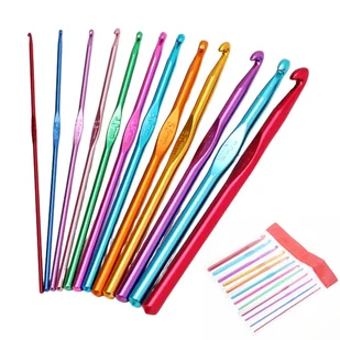 Aluminiowe Szydełka Do Szydełkowania Wielokolorowe Zestaw 12 Elementów - Pasmanteria Aluminiowe Szydełka Do Szydełkowania Wielokolorowe Zestaw 12 Elementów - Pasmanteria - miniaturka - grafika 1