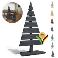 Ozdoby bożonarodzeniowe - be4nature Choinka drewniana modrzew 45 x 92 cm - Czarna, dekoracja świąteczna, ozdoba rustykalna, stroik świąteczny, baza do ozdobienia - miniaturka - grafika 1