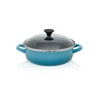 Patelnie - Nieprzywierające emaliowane naczynie do duszenia 26 cm, niebieska, Granit Induction - miniaturka - grafika 1