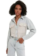 Koszulki i topy damskie - Trendyol Koszulka damska, beżowa, kolorowa, 32 - miniaturka - grafika 1