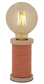 Lampy stojące - Näve Lampa stołowa Max, drewniana stopa, pomarańcz - miniaturka - grafika 1