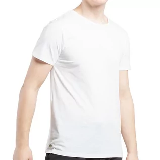 Koszulki sportowe męskie - Koszulka Lacoste Crew Neck Tee 3-Pack TH3451-001 - biała - grafika 1