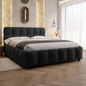 Łóżka - Łóżko tapicerowane 4794 160x200 Welur Czarny - miniaturka - grafika 1