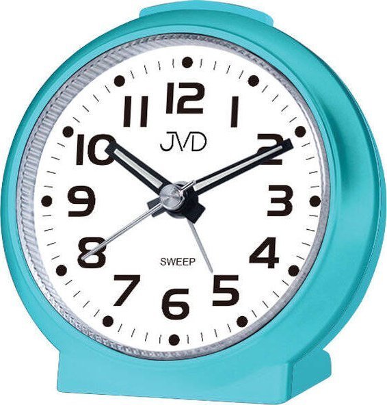 Budzik JVD SRP8514.1 8 cm płynący sekundnik drzemka podświetlenie .