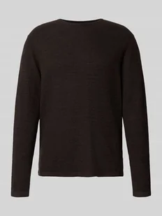 Sweter z dzianiny z okrągłym dekoltem model ‘GEORGE’ - Swetry męskie - miniaturka - grafika 1