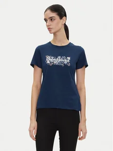 Pepe Jeans T-Shirt Rosalind PL506034 Granatowy Regular Fit - Koszulki i topy damskie - miniaturka - grafika 1