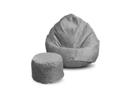 Fotele i pufy dla dzieci - Pufa sako XXXL worek + gratis hill szara - miniaturka - grafika 1
