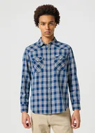 Koszule męskie - Męska koszula Wrangler WESTERN INDIGO SHIRT M - miniaturka - grafika 1