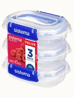 Pojemniki kuchenne - Sistema 881523 pojemnik do przechowywania żywności Prostokątny 0,18 l Przezroczysty 3 szt. - miniaturka - grafika 1