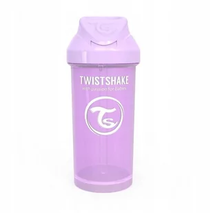 Twistshake Twistshake Twistshake Butelka ze Słomką 360ml Pastelowa Fioletowa - Shakery i bidony sportowe - miniaturka - grafika 1