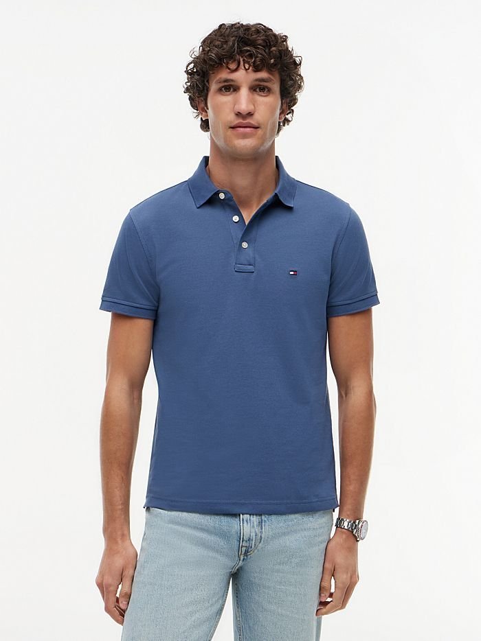 polo męskie tommy hilfiger mw0mw17771 slim polo dbz angean sea