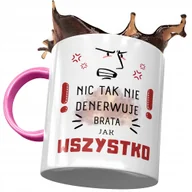 Kubki - Kubek Różowy Dla Brata na Urodziny Prezent z Nadrukiem ze Zdjęciem + Opakowanie na prezent (wzór 01) - miniaturka - grafika 1