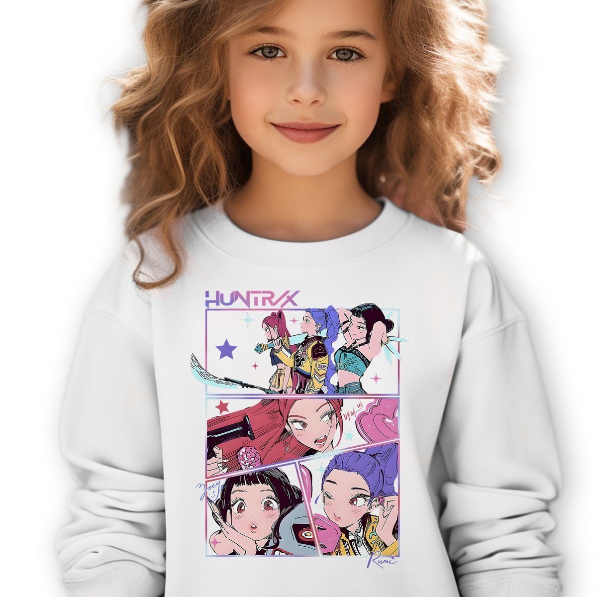 Bluza Dziecięca Biała HUNTRX CREW Do Przedszkola K-pop Muzyka Wz - 140 cm