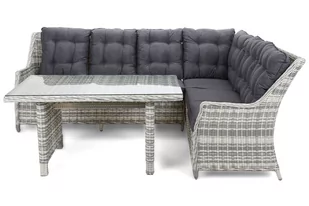 HOME &amp; GARDEN Narożnik technorattanowy prawy Alicante Light Grey / Grey Melange 505392 - Sofy ogrodowe - miniaturka - grafika 1