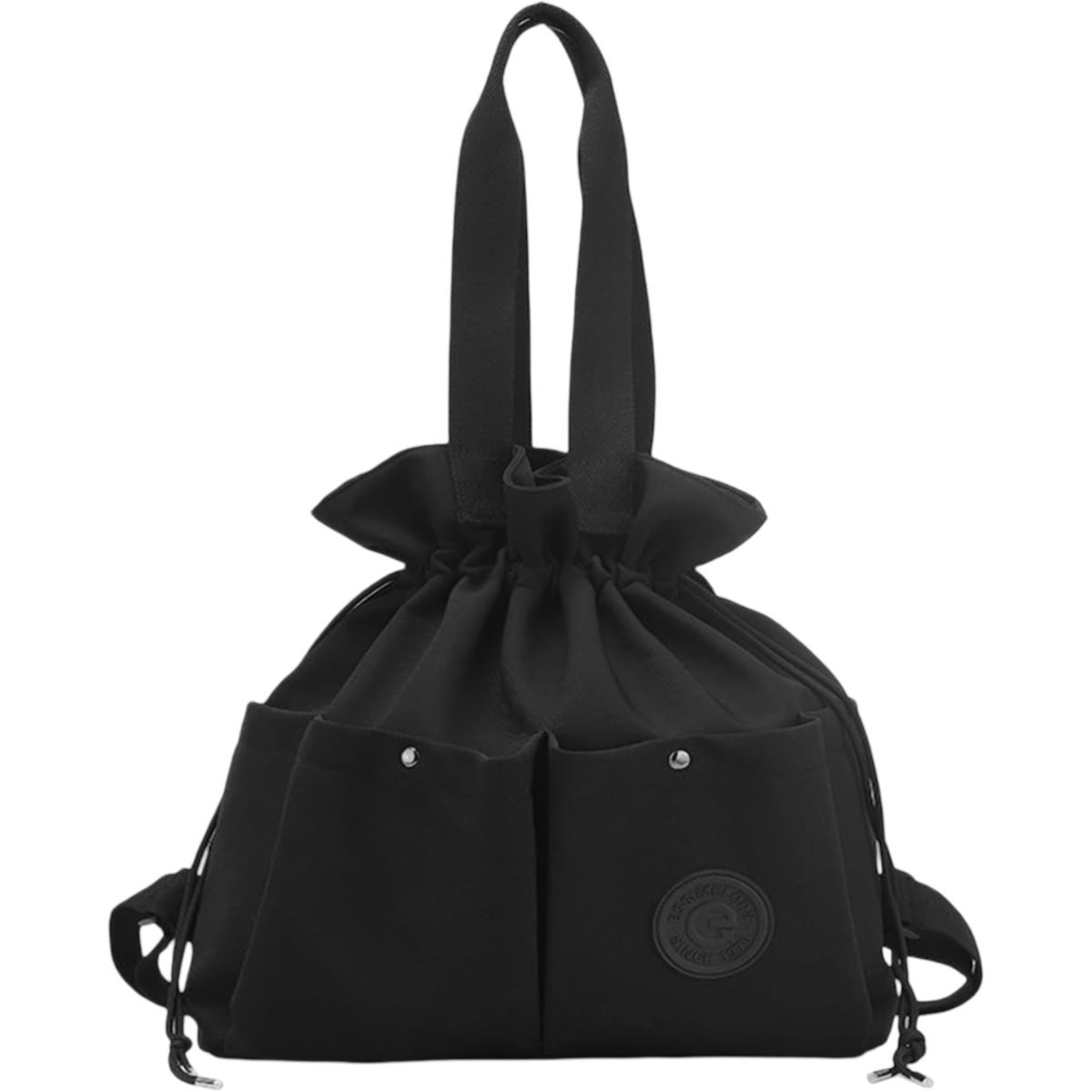 Torba ze Ściągaczem Podróżna Duża Pojemność Nylonowa Wodoodporna Czarna